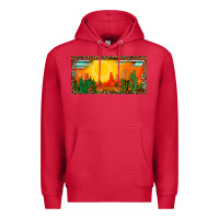 Cardinal western  sunset cactus leopard serape   license plate template Premium Hoodie - BarkalooDesign