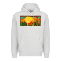 Dove Grey western  sunset cactus leopard serape   license plate template Premium Hoodie - BarkalooDesign