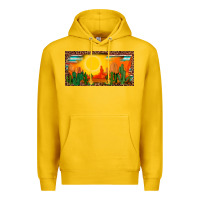Lemon western  sunset cactus leopard serape   license plate template Premium Hoodie - BarkalooDesign