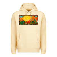Pina Colada western  sunset cactus leopard serape   license plate template Premium Hoodie - BarkalooDesign