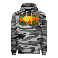 Slate Camo western  sunset cactus leopard serape   license plate template Premium Hoodie - BarkalooDesign