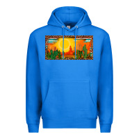 True Royal western  sunset cactus leopard serape   license plate template Premium Hoodie - BarkalooDesign