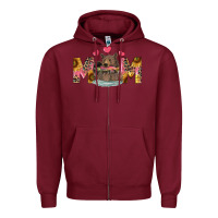 Burgundy Mom Bear With Sunflowers Zipper Hoodie - RanaPortraitStore