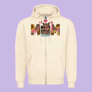 Mom Bear With Sunflowers Zipper Hoodie Designed By Ranaportraitstore