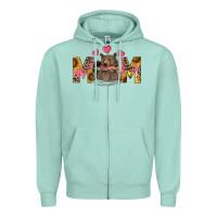 Seafoam Mom Bear With Sunflowers Zipper Hoodie - RanaPortraitStore