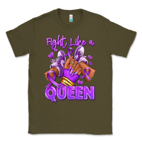 Army Green fight like a queen lupus awareness afro girl sneak Classic Tee - RanaPortraitStore