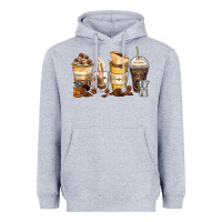 Heather Grey coffee cups Heavyweight Hoodie - Zillion Design Studio