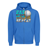 True Royal eat sleep volleyball repeat Zipper Hoodie - texasbilliewilder