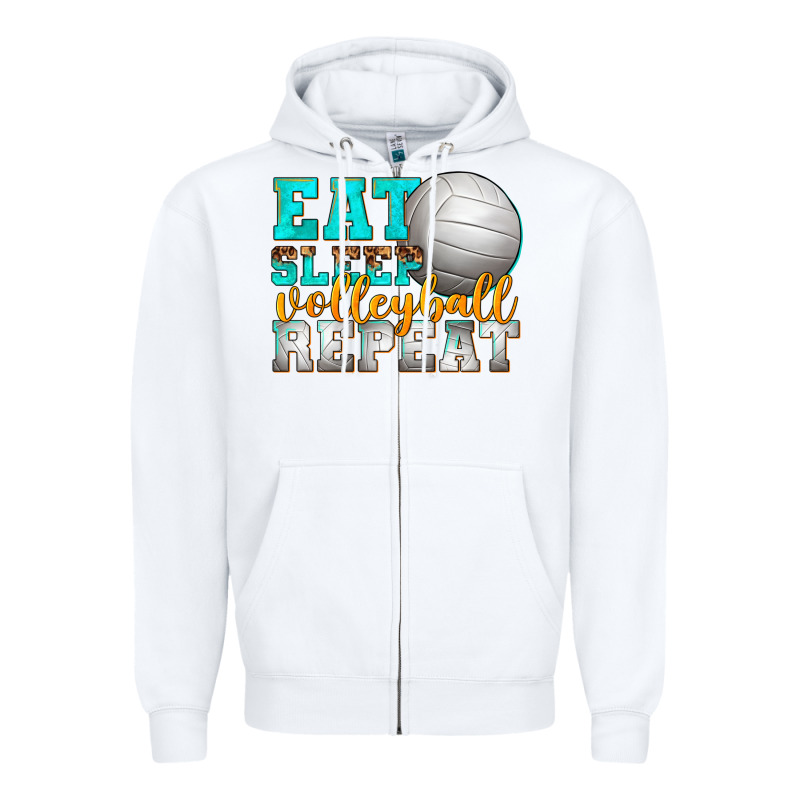Eat Sleep Volleyball Repeat Zipper Hoodie by texasbilliewilder | Teevron