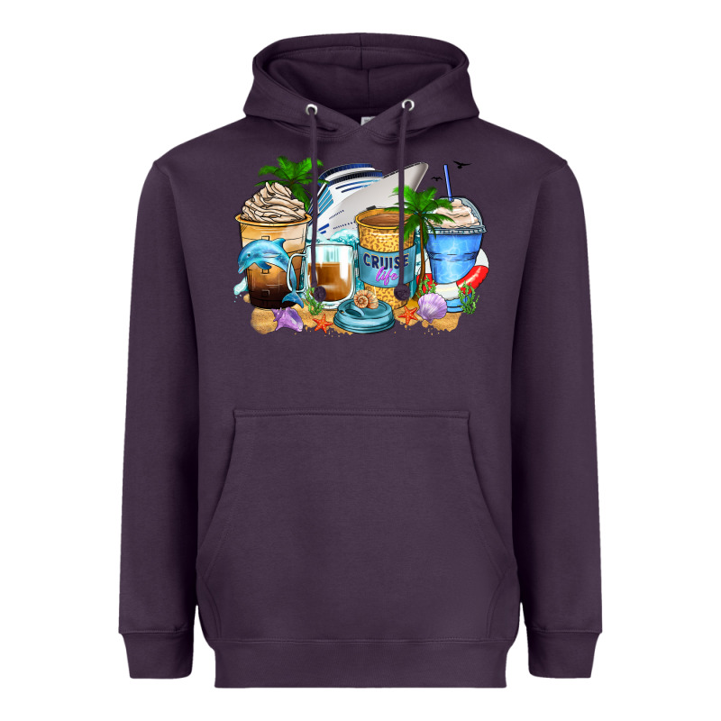Cruise Life Coffee Cups Heavyweight Hoodie by Zillion Design Studio | Teevron