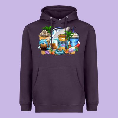 Cruise Life Coffee Cups Heavyweight Hoodie Designed By Zillion Design Studio