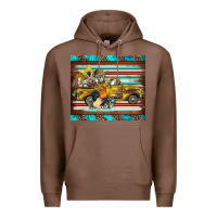 Chestnut western truck farm animals serape leopard turquoise's Premium Hoodie - BarkalooDesign