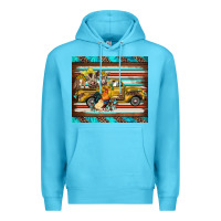 Ocean Blue western truck farm animals serape leopard turquoise's Premium Hoodie - BarkalooDesign
