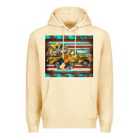Pina Colada western truck farm animals serape leopard turquoise's Premium Hoodie - BarkalooDesign