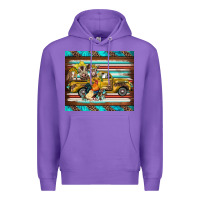 Purple western truck farm animals serape leopard turquoise's Premium Hoodie - BarkalooDesign