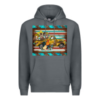 Rock western truck farm animals serape leopard turquoise's Premium Hoodie - BarkalooDesign