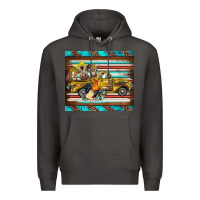 Smoke western truck farm animals serape leopard turquoise's Premium Hoodie - BarkalooDesign