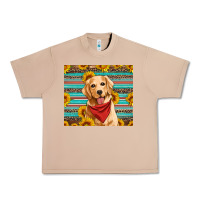 Burro golden retriever with sunflowers Urban Heavy Tee - Artiststas