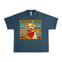 Midnight Navy golden retriever with sunflowers Urban Heavy Tee - Artiststas