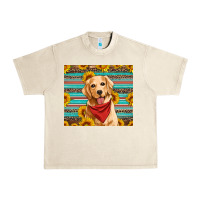 Sandshell golden retriever with sunflowers Urban Heavy Tee - Artiststas
