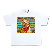 White golden retriever with sunflowers Urban Heavy Tee - Artiststas