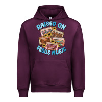 Mauve Wine raised on jesus music Urban Hoodie - MaliasSmallBusiness