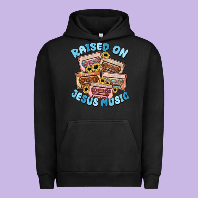 Raised On Jesus Music Urban Hoodie Designed By Maliassmallbusiness
