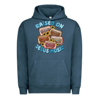 Pigment Midnight Navy raised on jesus music Urban Hoodie - MaliasSmallBusiness