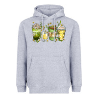 Heather Grey daisy coffee cups Heavyweight Hoodie - Zillion Design Studio