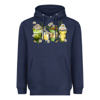 Navy daisy coffee cups Heavyweight Hoodie - Zillion Design Studio