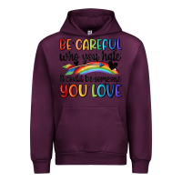 Mauve Wine be careful who you hate Urban Hoodie - MaliasSmallBusiness