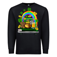 Black st patricks shamrock gold beer truck Premium Sweatshirt - FaDigitalArtStudio