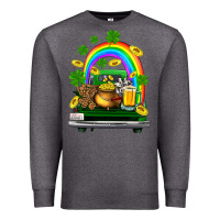 Charcoal Heather st patricks shamrock gold beer truck Premium Sweatshirt - FaDigitalArtStudio