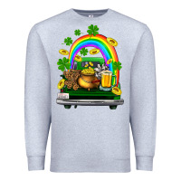 Heather Grey st patricks shamrock gold beer truck Premium Sweatshirt - FaDigitalArtStudio