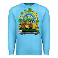 Ocean Blue st patricks shamrock gold beer truck Premium Sweatshirt - FaDigitalArtStudio