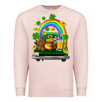 Pale Pink st patricks shamrock gold beer truck Premium Sweatshirt - FaDigitalArtStudio