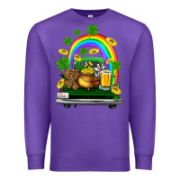 Purple st patricks shamrock gold beer truck Premium Sweatshirt - FaDigitalArtStudio