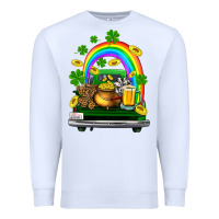 White st patricks shamrock gold beer truck Premium Sweatshirt - FaDigitalArtStudio