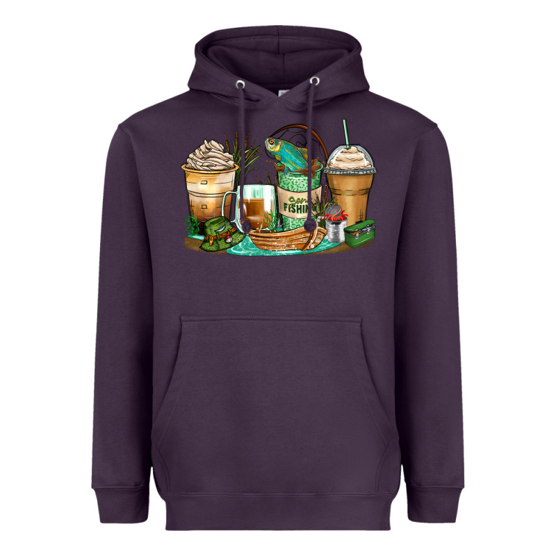 Fishing Coffee Cups Heavyweight Hoodie by Zillion Design Studio | Teevron