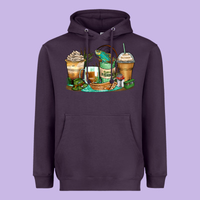 Fishing Coffee Cups Heavyweight Hoodie Designed By Zillion Design Studio