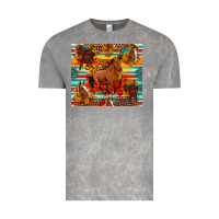 Cloud Rock galloping horse serape sunflowers turquoise and saddles Vintage Tee - Artiststas