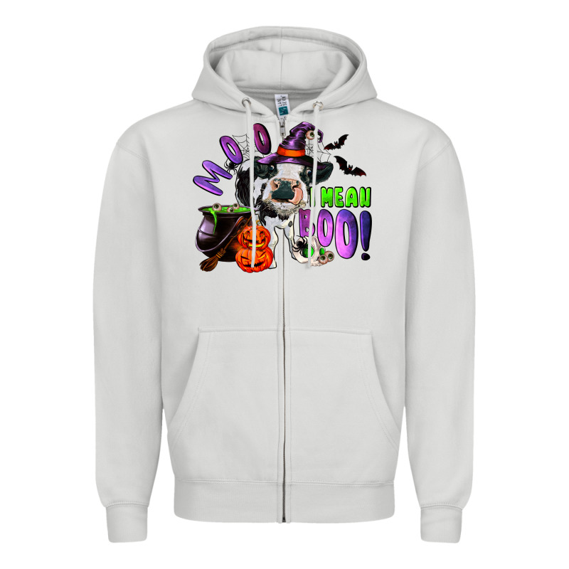Moo I Mean Boo Baby Cow Zipper Hoodie by RanaPortraitStore | Teevron