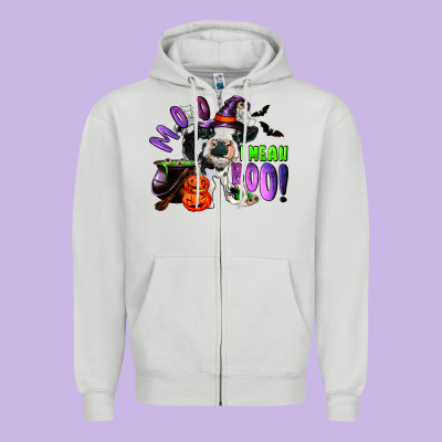 Zipper Hoodie Moo I Mean Boo Baby Cow