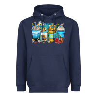 Navy hanukkah coffee cups Heavyweight Hoodie - Zillion Design Studio