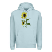 Blue Mist Buttercream Sunflower Premium Hoodie - LillyAllenDesigns