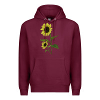 Burgundy Buttercream Sunflower Premium Hoodie - LillyAllenDesigns
