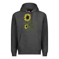 Charcoal Heather Buttercream Sunflower Premium Hoodie - LillyAllenDesigns