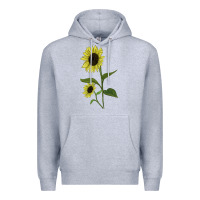 Heather Grey Buttercream Sunflower Premium Hoodie - LillyAllenDesigns