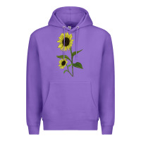 Purple Buttercream Sunflower Premium Hoodie - LillyAllenDesigns