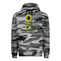 Slate Camo Buttercream Sunflower Premium Hoodie - LillyAllenDesigns